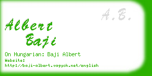 albert baji business card